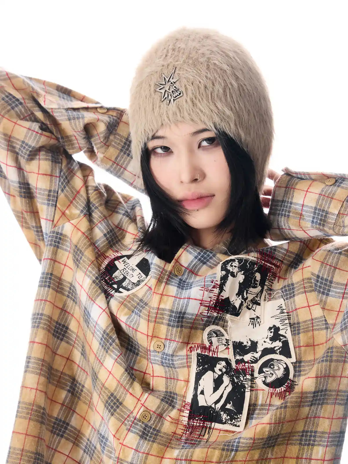 EMO Faux Mink Knitted Hat