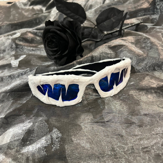 Pi0neeR Ice Melt Dripped Resin Sunglasses Blue