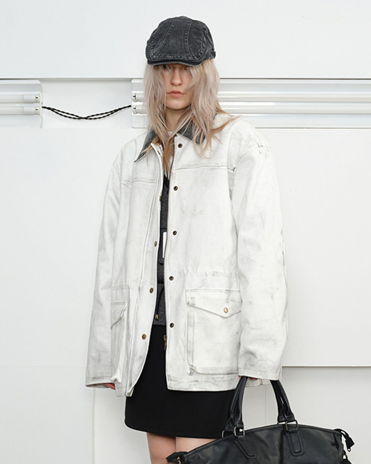 KREATE Aged Canvas Spliced Big-Pocket Jacket