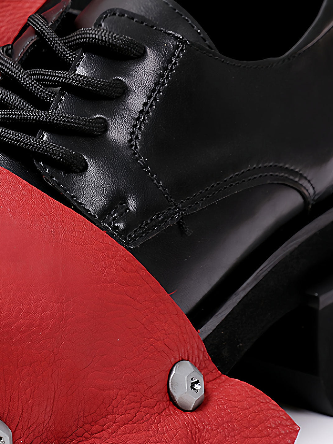 Black Trendy Square-Toe Derby Shoes