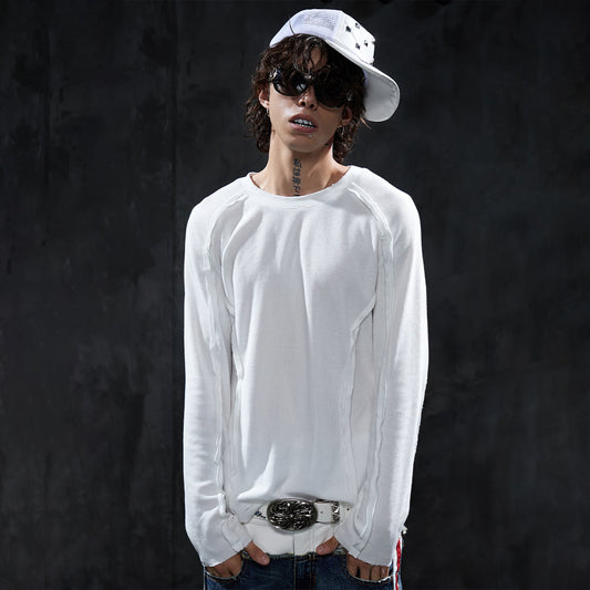 DND4DES Retro Deconstructed Waffle-Knit Long-Sleeve Tee