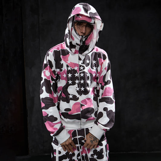 DND4DES Camo Star Full-Print Mask Hoodie