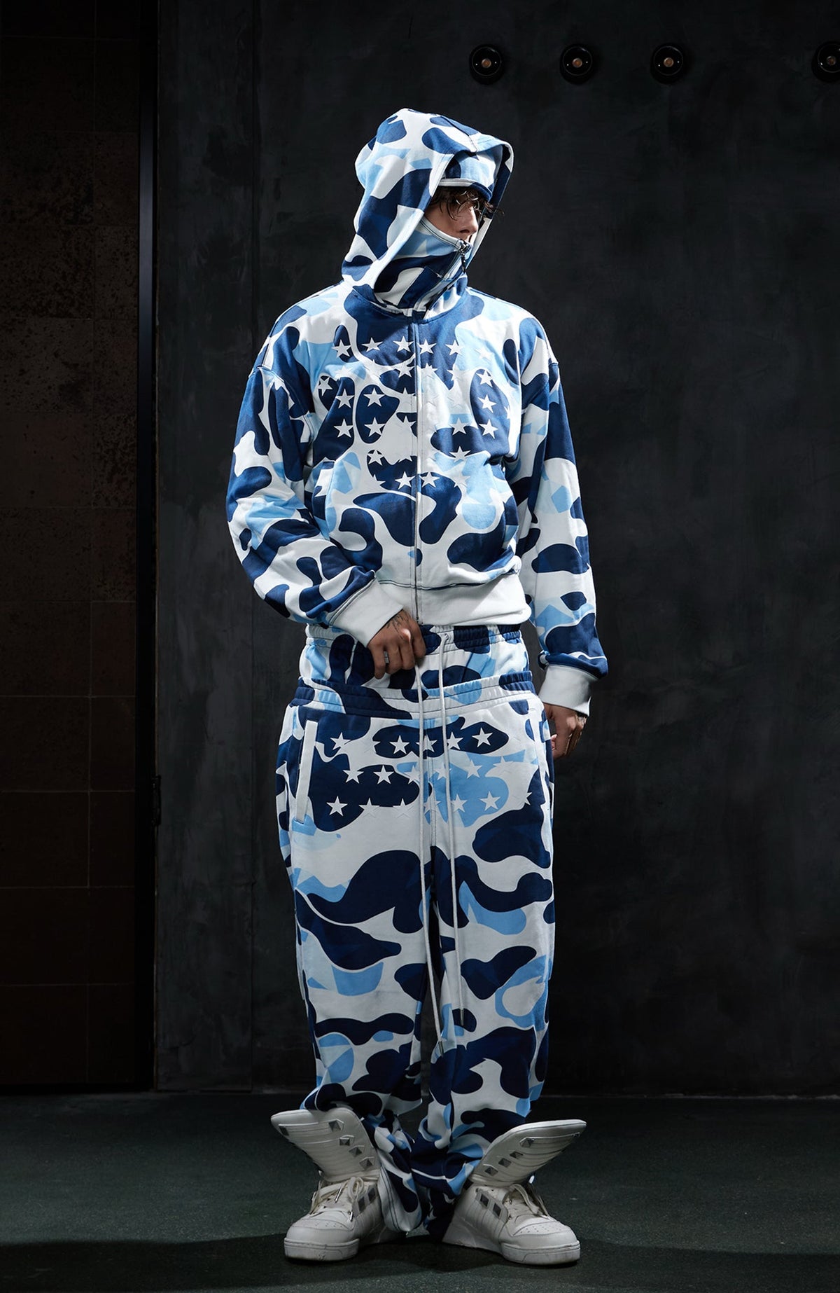 DND4DES Camo Star Full-Print Mask Hoodie