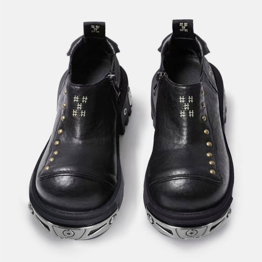 Gimmick material frame design sole cut platform sneakers  HL3122