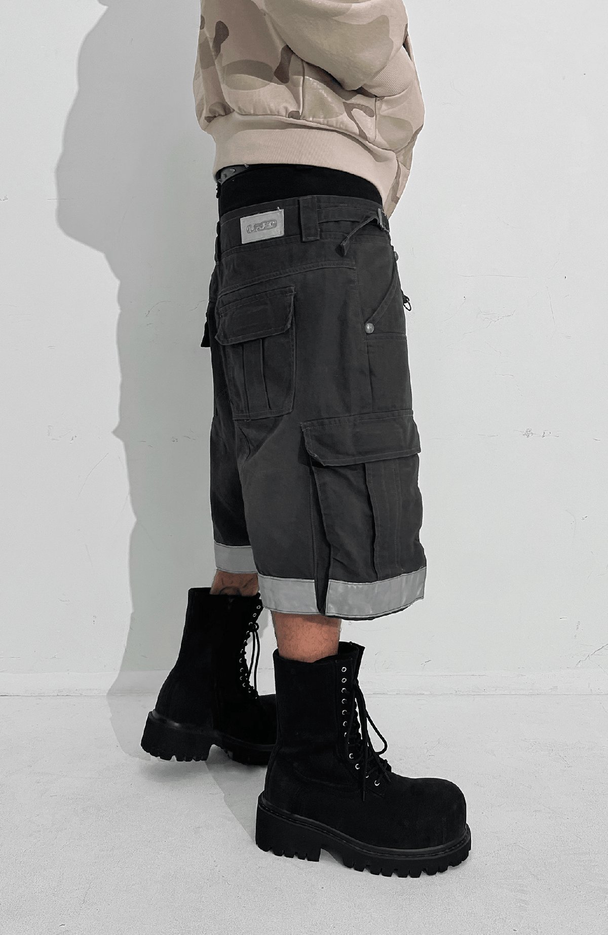TECNINEGROUP Detachable Reflective Firefighter Cargo Pants Gray