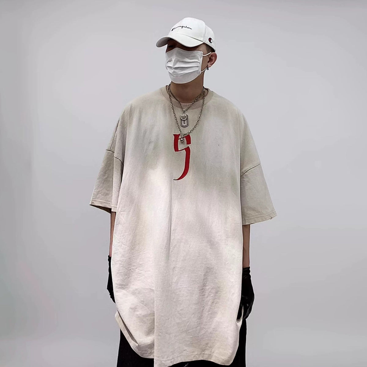 UUCSCC Retro Washed Embroidered Oversized Heavyweight T-Shirt
