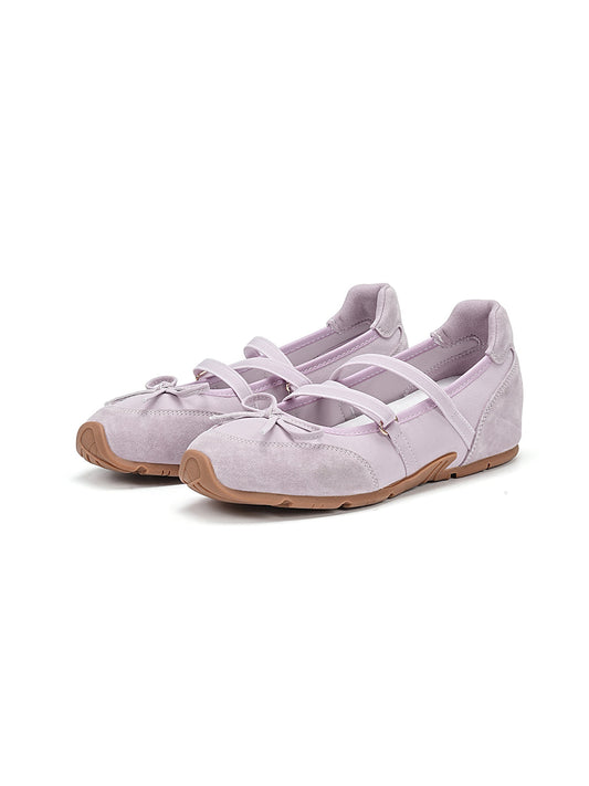 Mary Jane Ballet Sneakers With Bow Detail