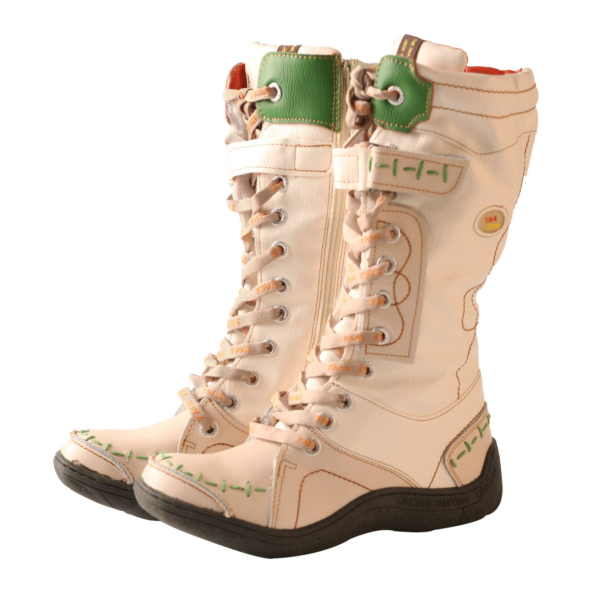 Washed PU Lace-Up Y2K Tall Boots