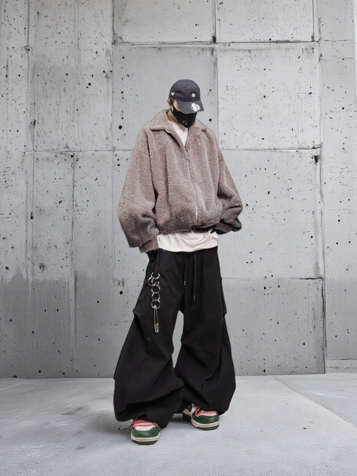 UUCSCC Pleated Wide-Leg Cargo Trousers