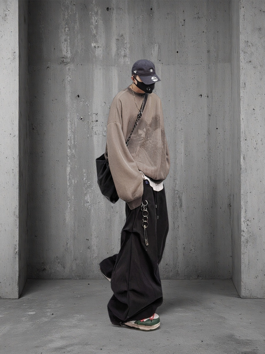 UUCSCC Pleated Wide-Leg Cargo Trousers