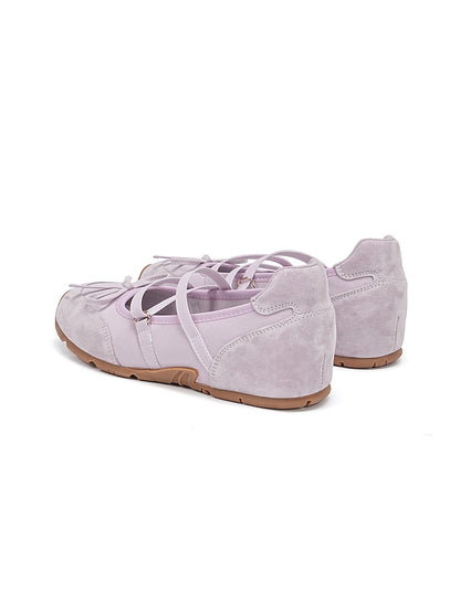 Mary Jane Ballet Sneakers With Bow Detail