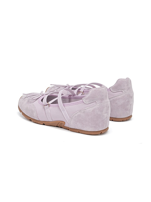 Mary Jane Ballet Sneakers With Bow Detail