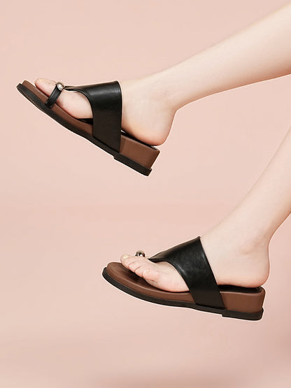 Toe Ring Platform Slide Sandals