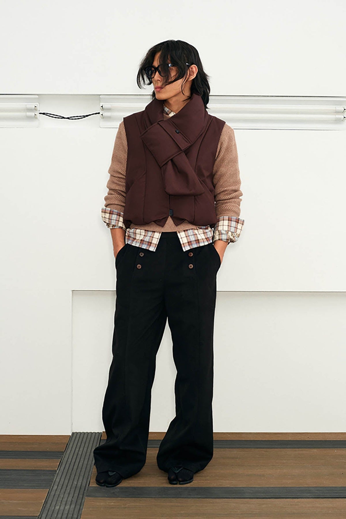 KREATE Double-Breasted Straight-Leg Pants