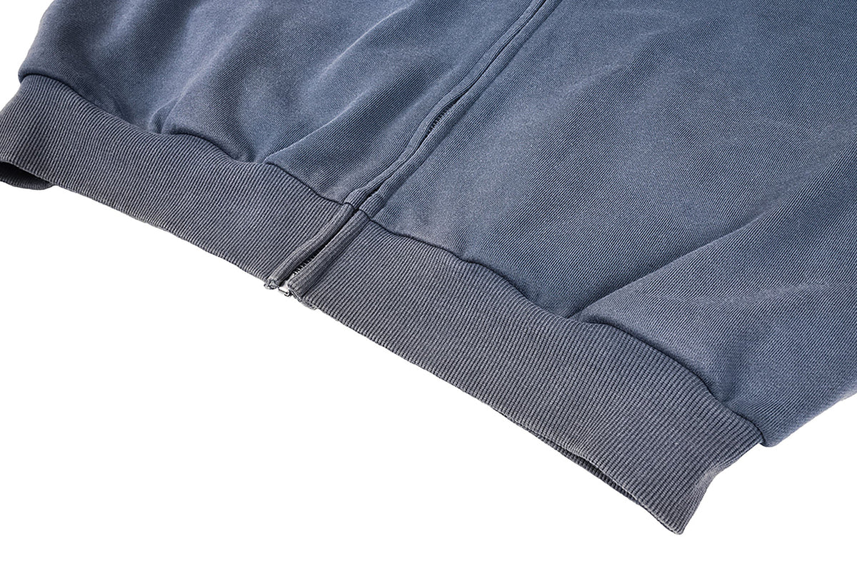 UNDERWATER Retro Washed Graphic Zip-Up Sweatshirt