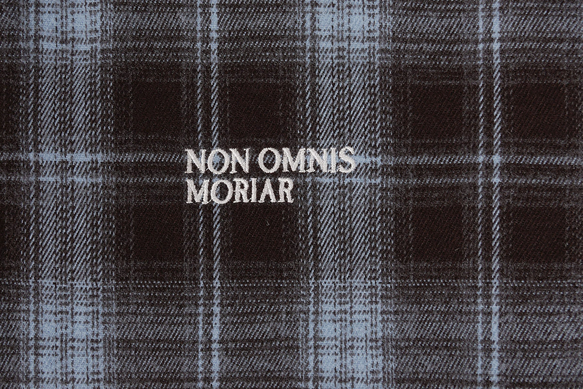 UNDERWATER Plaid Raw Edge Shirt  Blue
