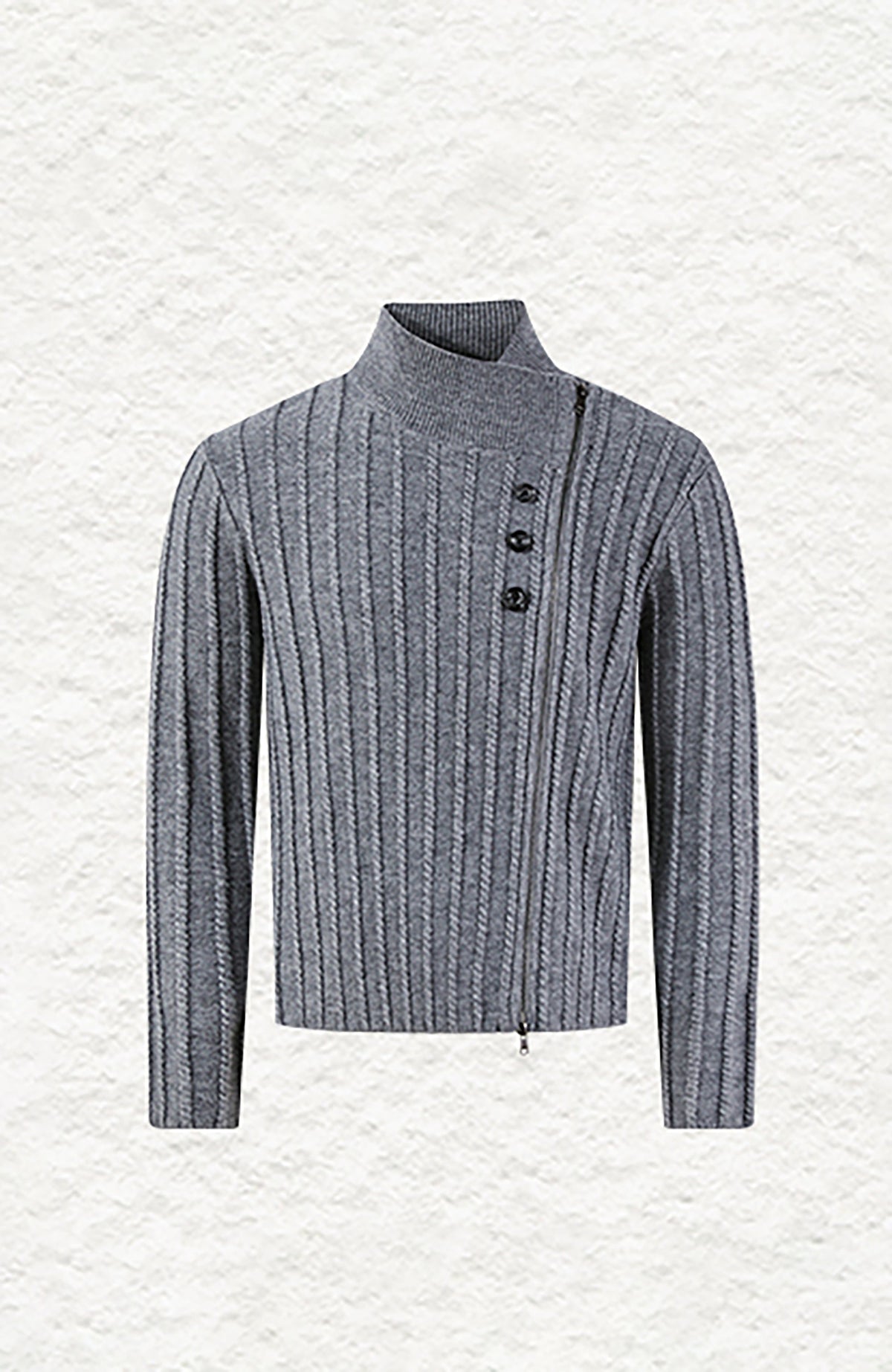 KREATE Deconstructed Cable-Knit Asymmetrical Cardigan