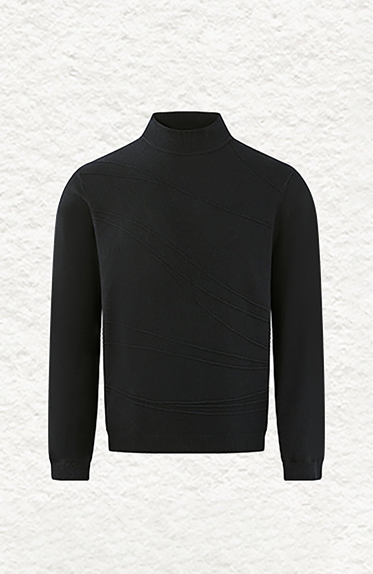 KREATE Curved Jacquard Half-Turtleneck Sweater