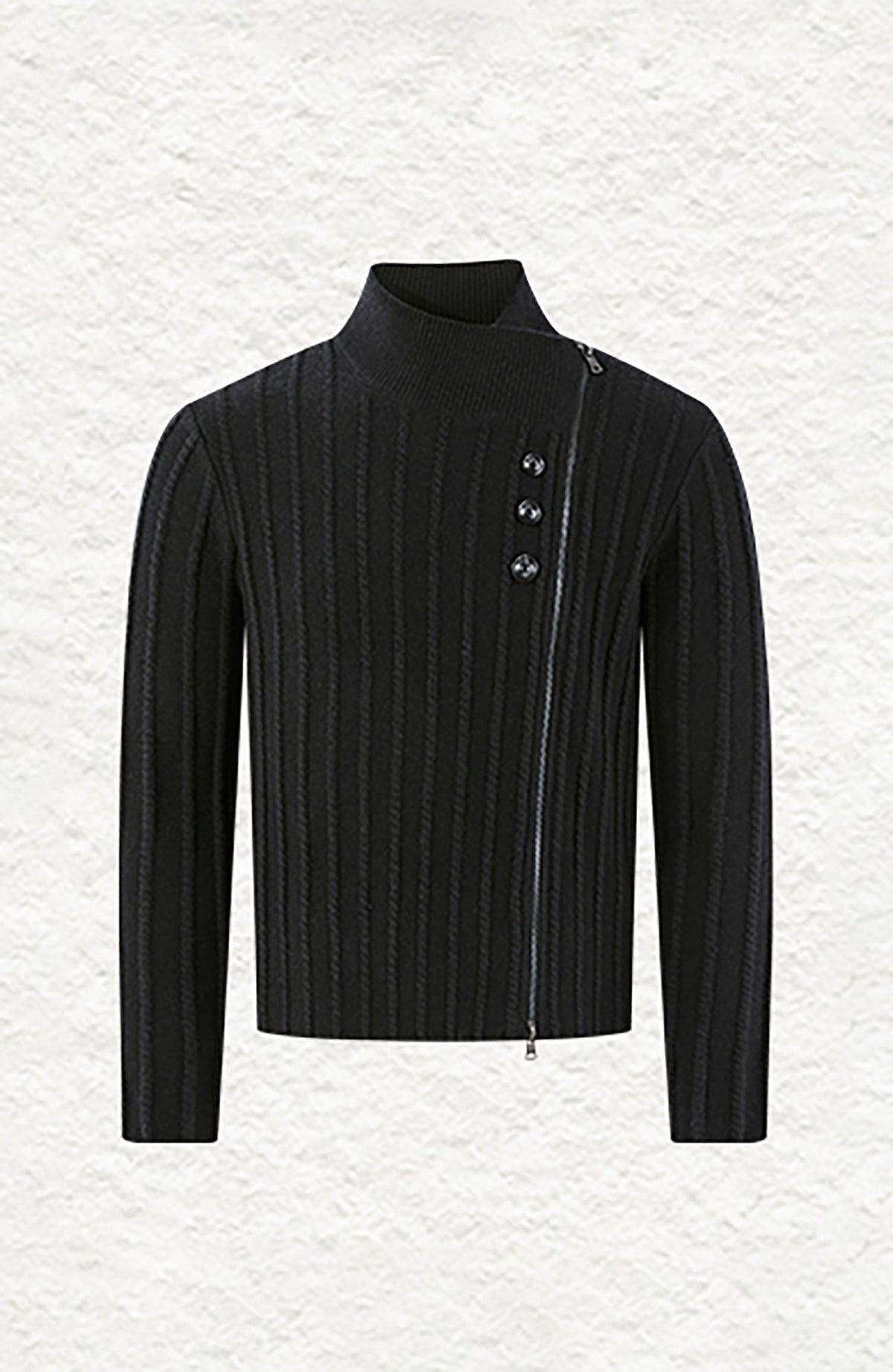 KREATE Deconstructed Cable-Knit Asymmetrical Cardigan