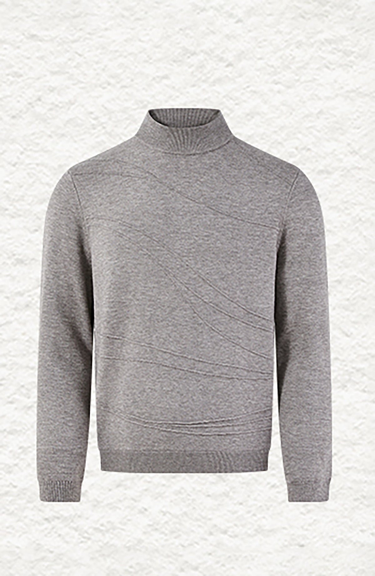KREATE Curved Jacquard Half-Turtleneck Sweater