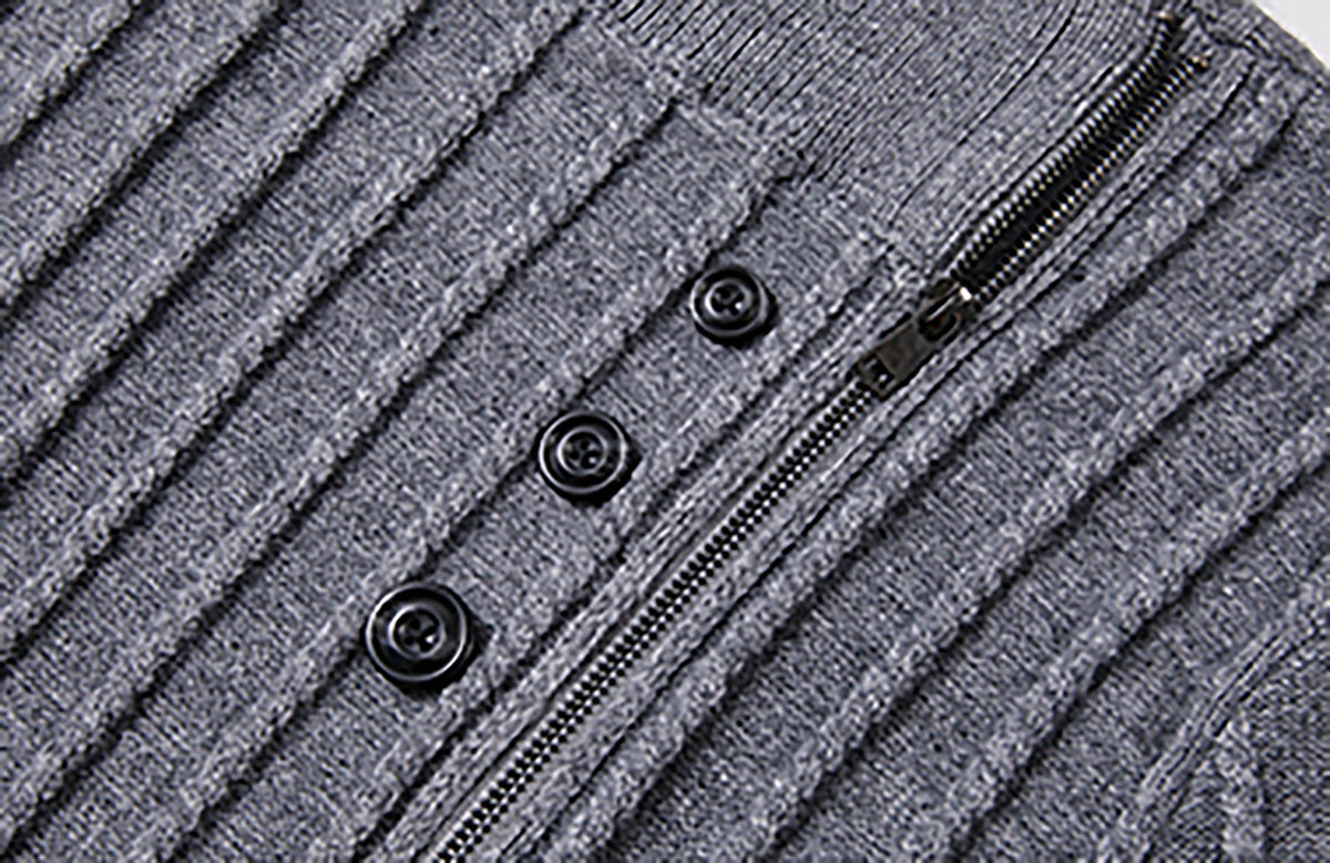 KREATE Deconstructed Cable-Knit Asymmetrical Cardigan