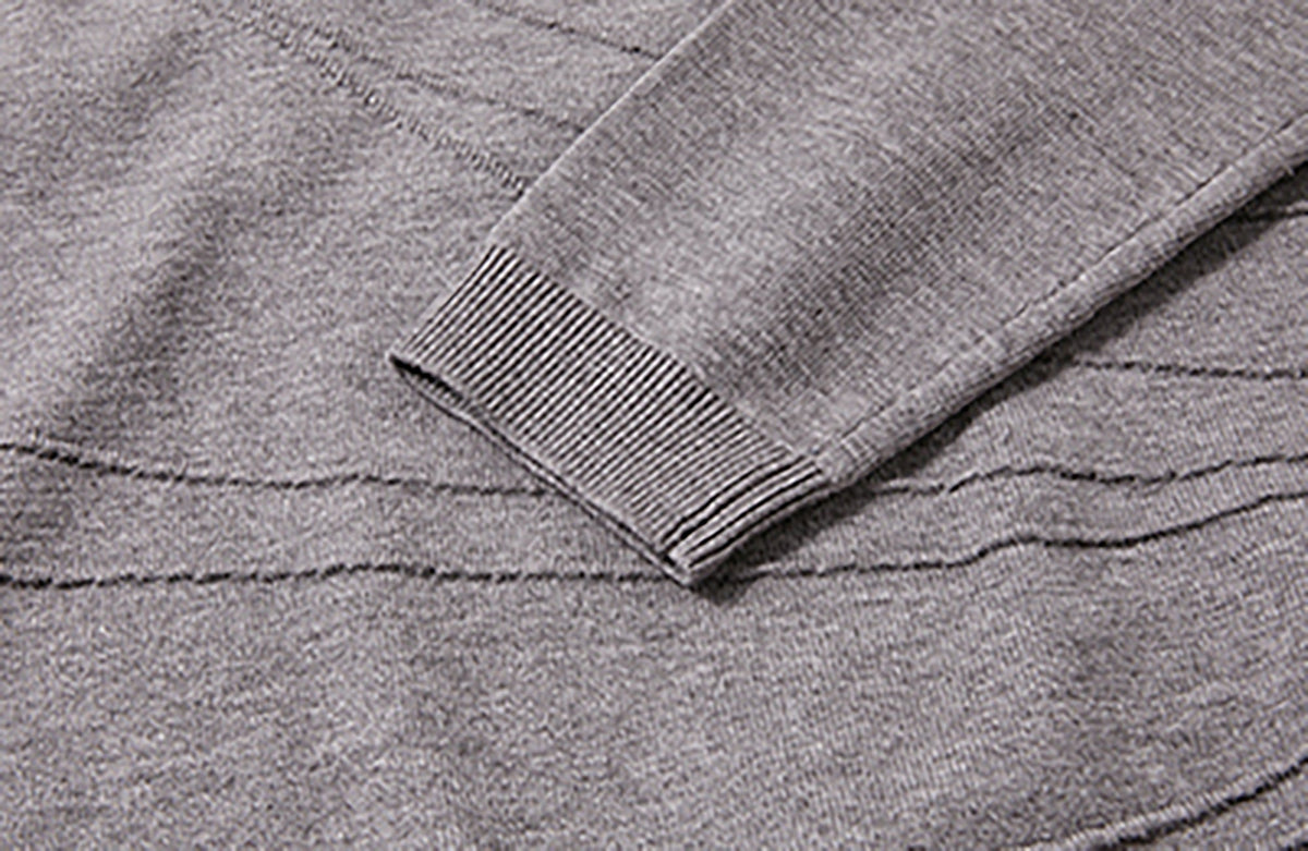 KREATE Curved Jacquard Half-Turtleneck Sweater