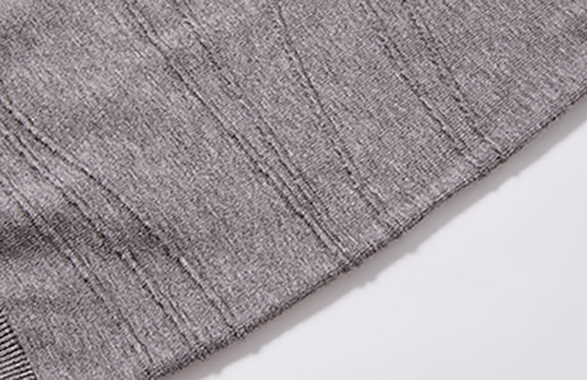 KREATE Curved Jacquard Half-Turtleneck Sweater