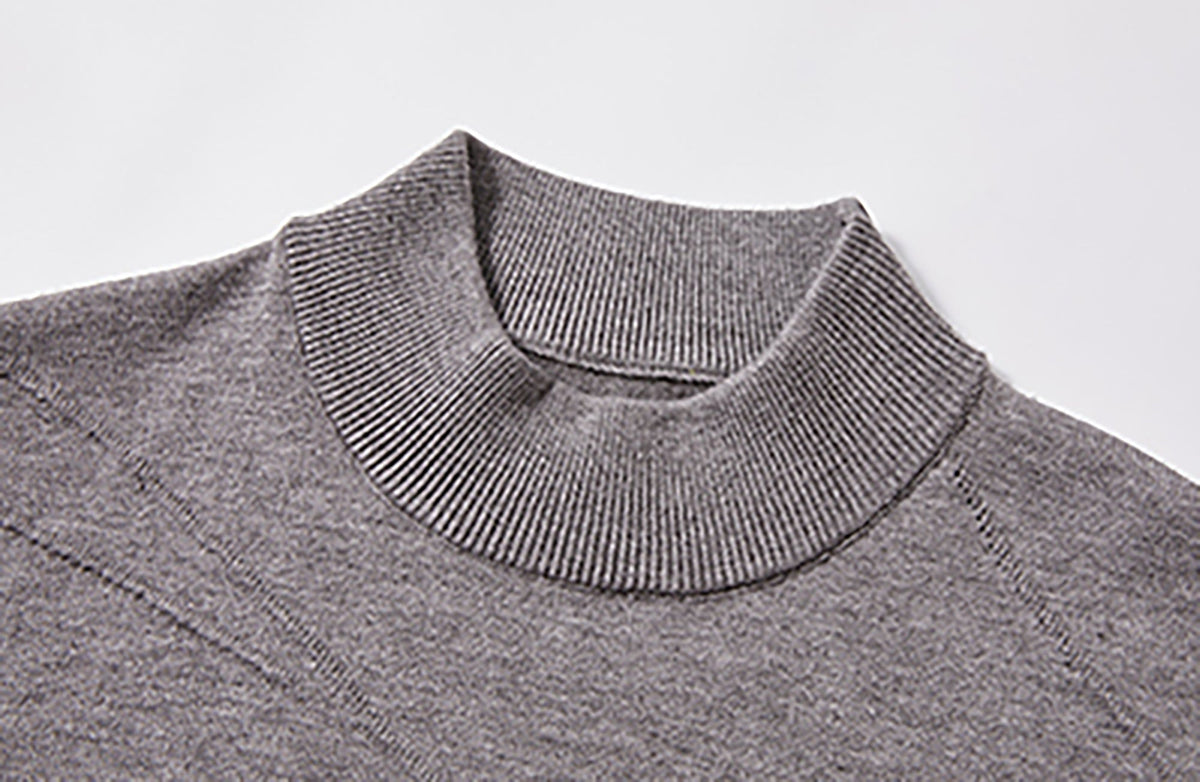 KREATE Curved Jacquard Half-Turtleneck Sweater