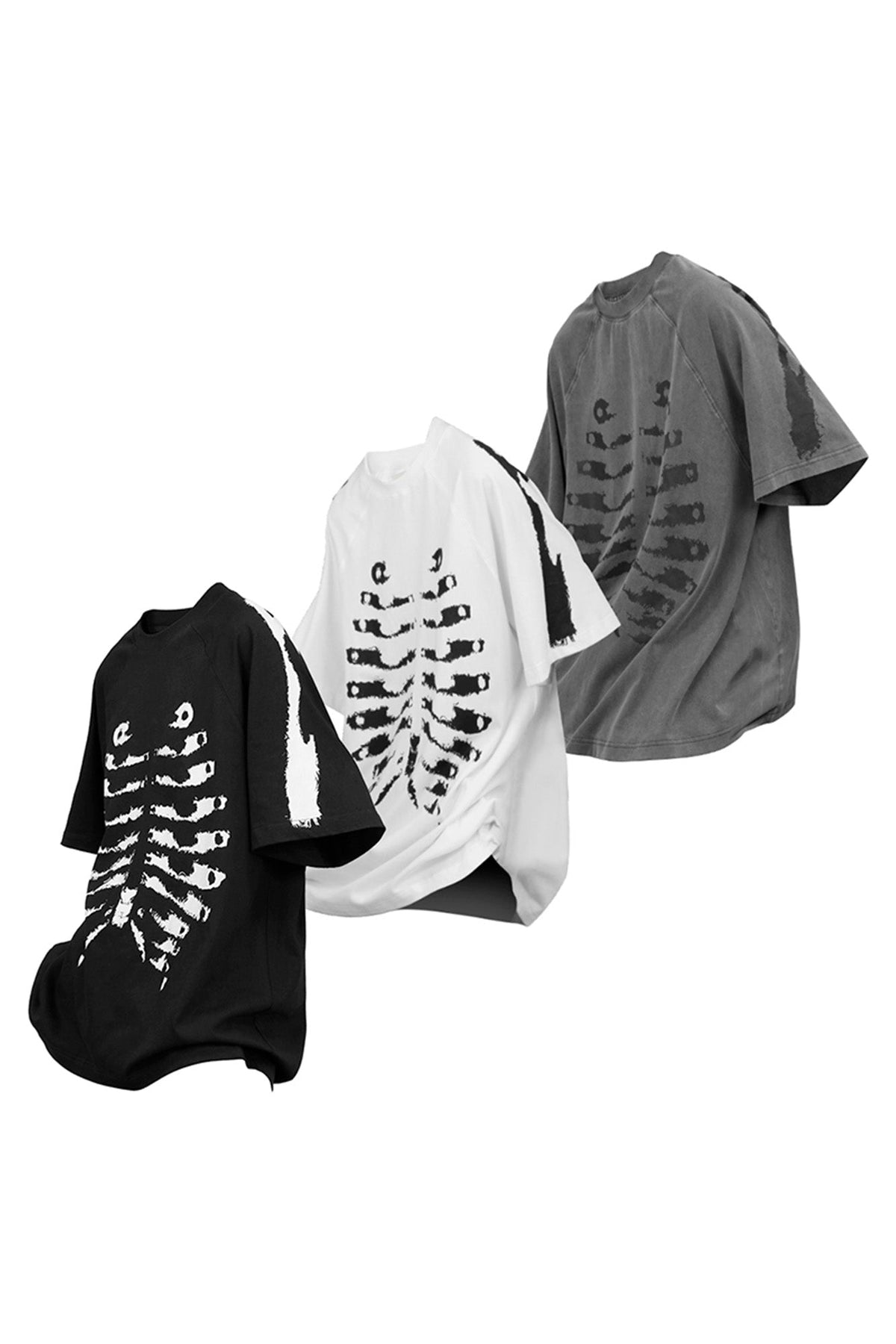 RELABEL Distressed Skeleton Graphic Oversized T-Shirt