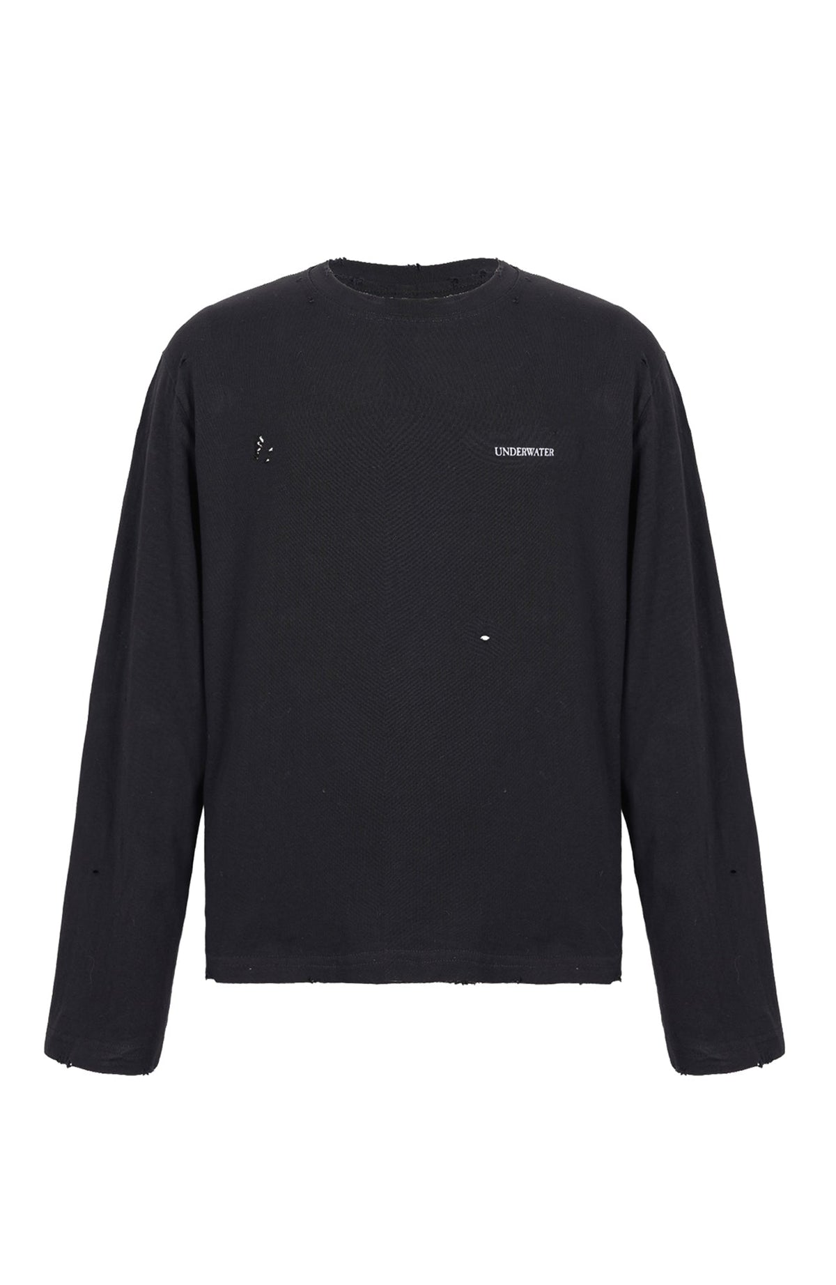 UNDERWATER Demon Slashed Cotton Long Sleeve Tee Black