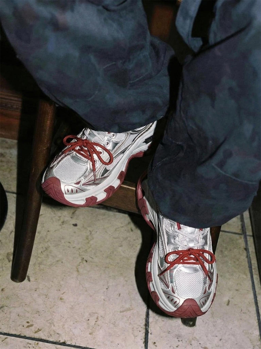 Red Papillon Platform Sneakers