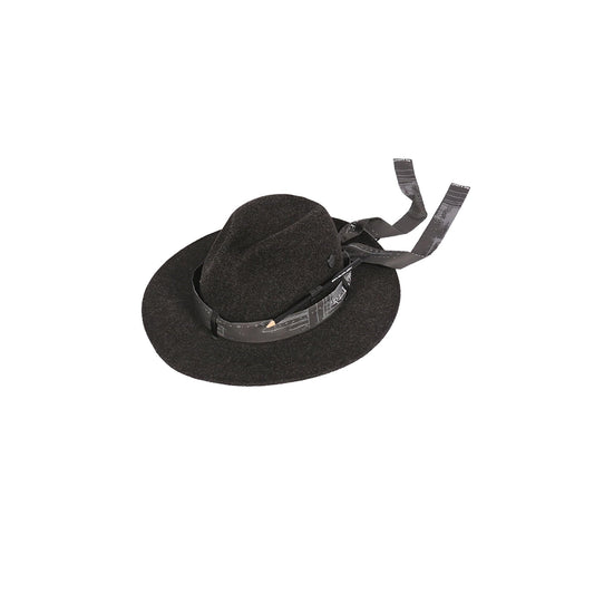 RELABEL Wool Felt Detachable Silk-Scarf Fedora Hat