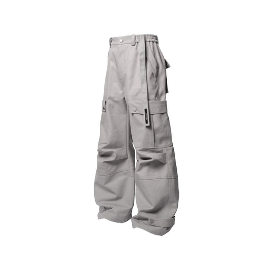 RELABEL Multi-Pocket Oversized Workwear Cargo Pants Gray