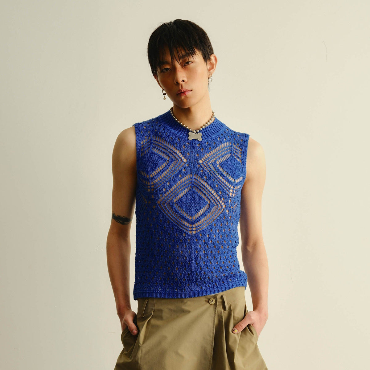 KADAKADA Geometric Crochet Vest