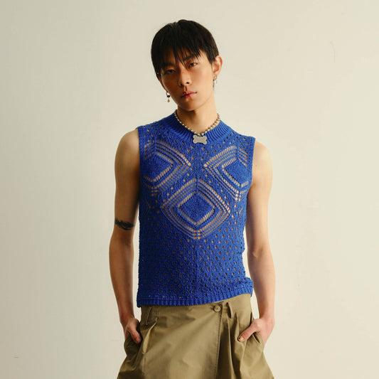 KADAKADA Geometric Crochet Vest