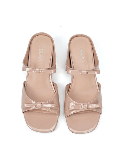 Bow Wedge Slide Sandals