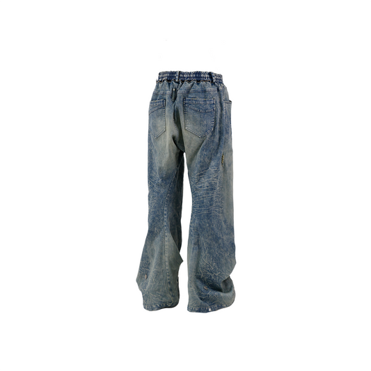 RELABEL Washed Curved-Blade Jeans