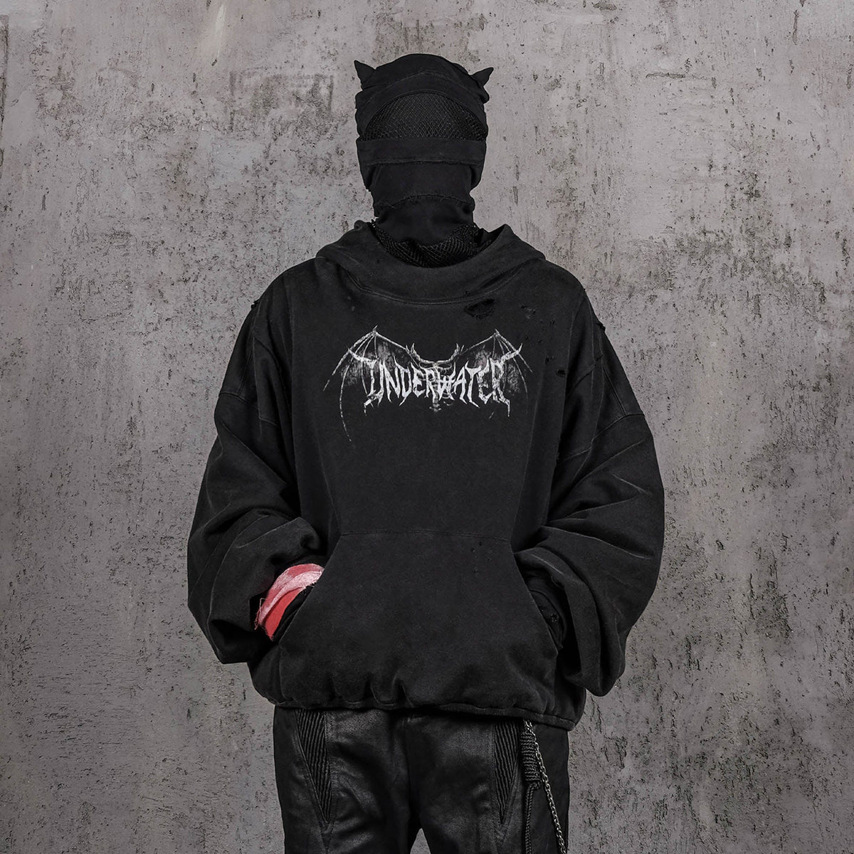 UNDERWATER Hellbound Wing Distressed Elevated Hoodie