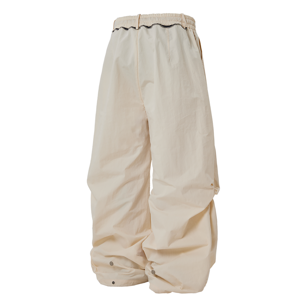 RELABEL Pleated Drawstring Cuff Parachute Pants Red / Apricot