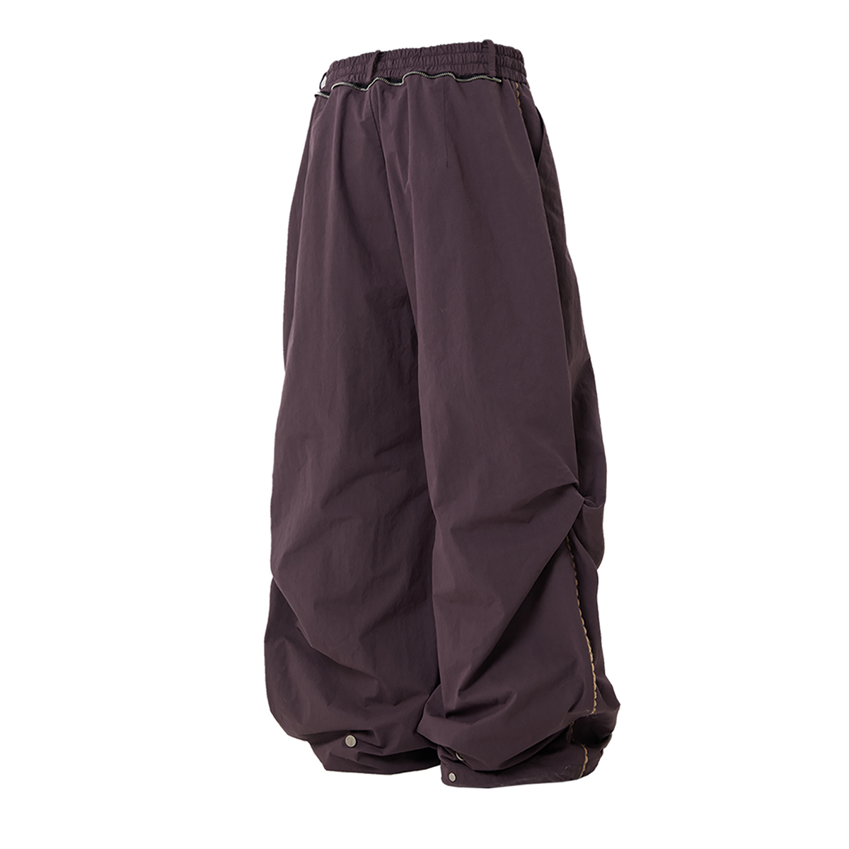 RELABEL Pleated Drawstring Cuff Parachute Pants Navy / Purple