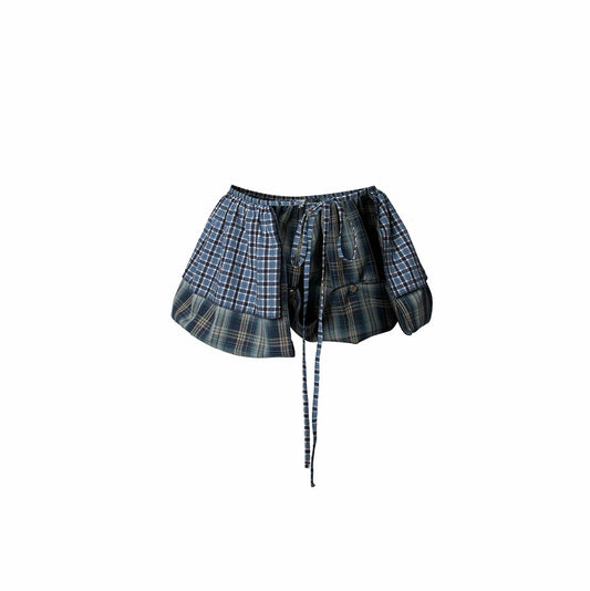 RELABEL Multi-Wear Plaid Layered Draped Skirt