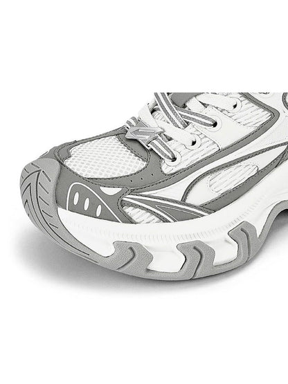 Gray-Teal Papillon Platform Sneakers