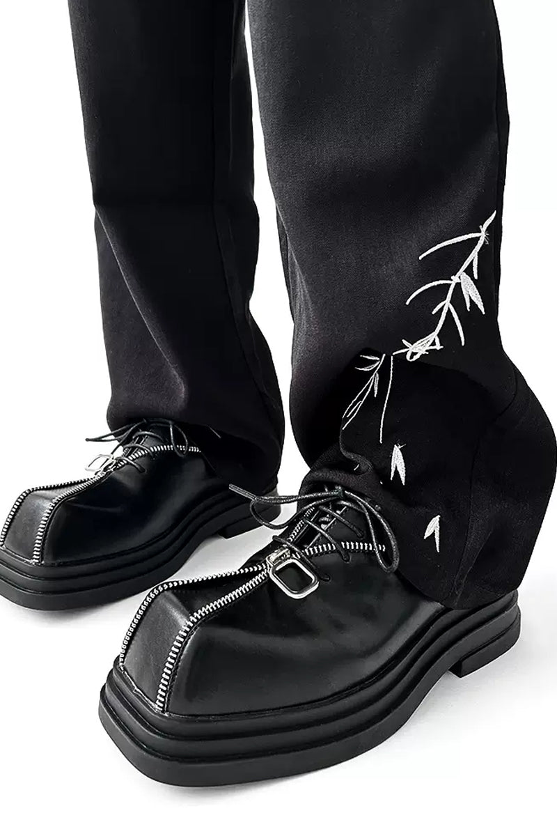 Punk Zipper Platform Derby Shoes - EU Only