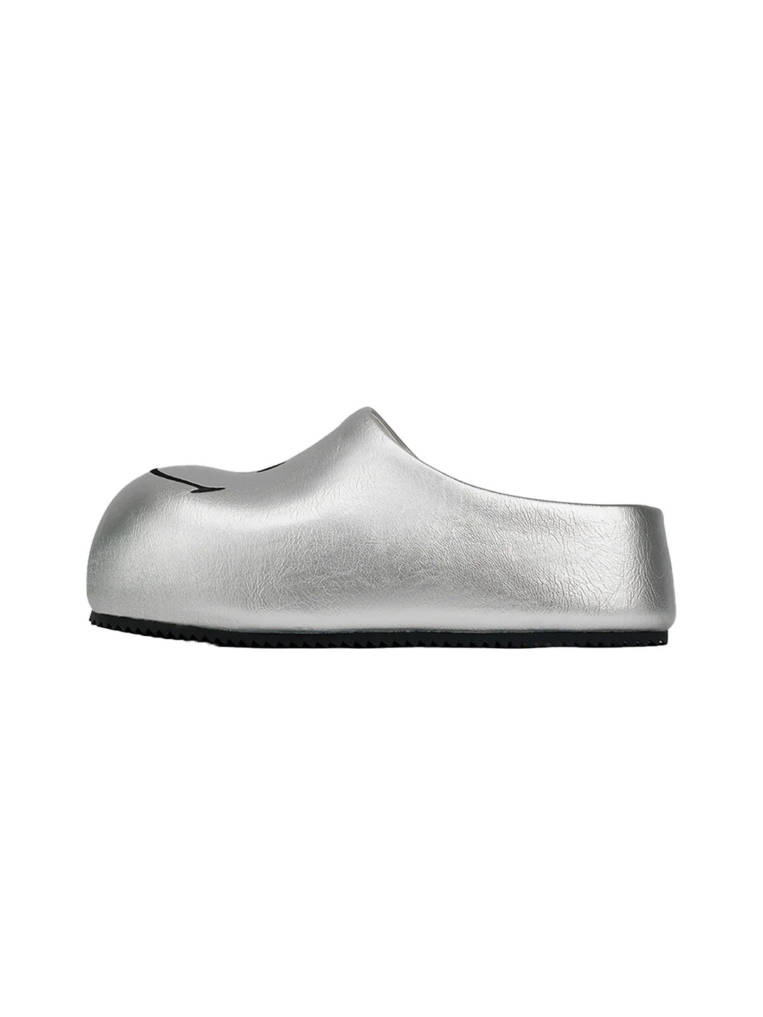 Silver Chunky Slip-On Mule Sandals