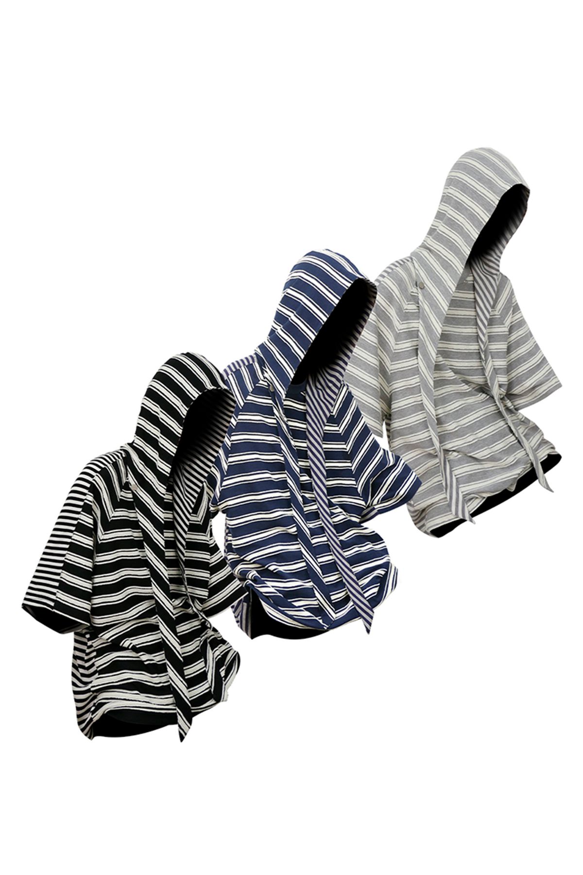 RELABEL Striped Wool-Blend Detachable Hood Tee