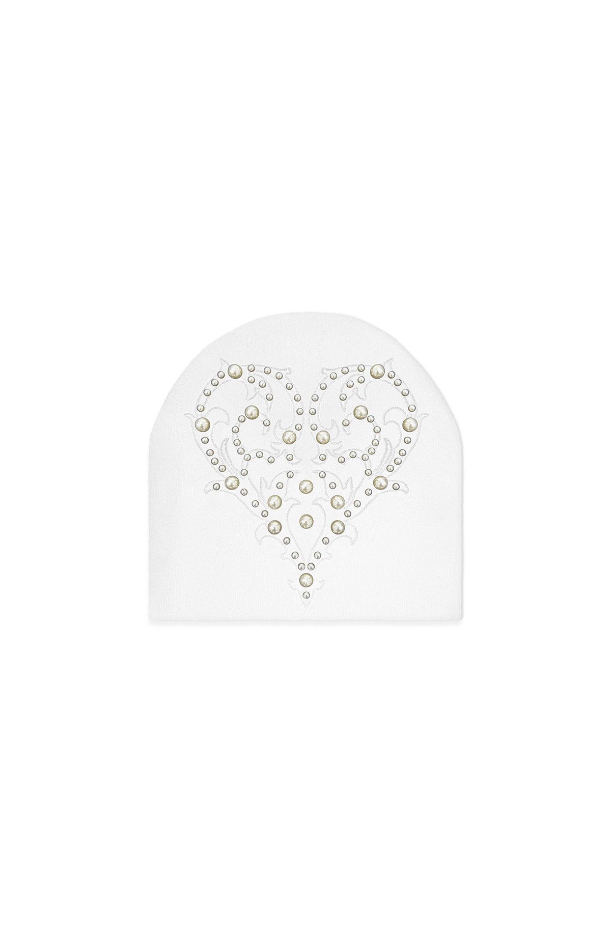 TECNINEGROUP Pearl Heart Embroidered Knit Beanie