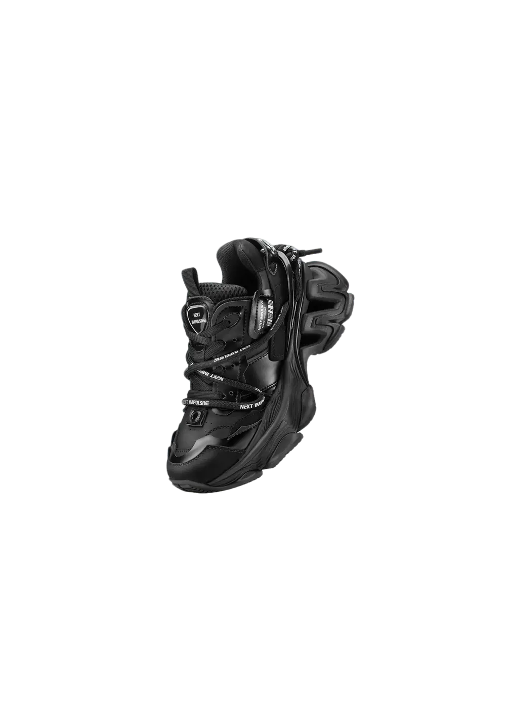Black Impulse Layered Dad Sneakers