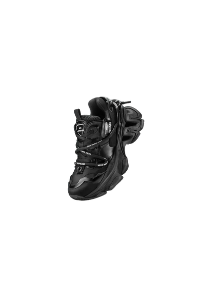 Black Impulse Layered Dad Sneakers