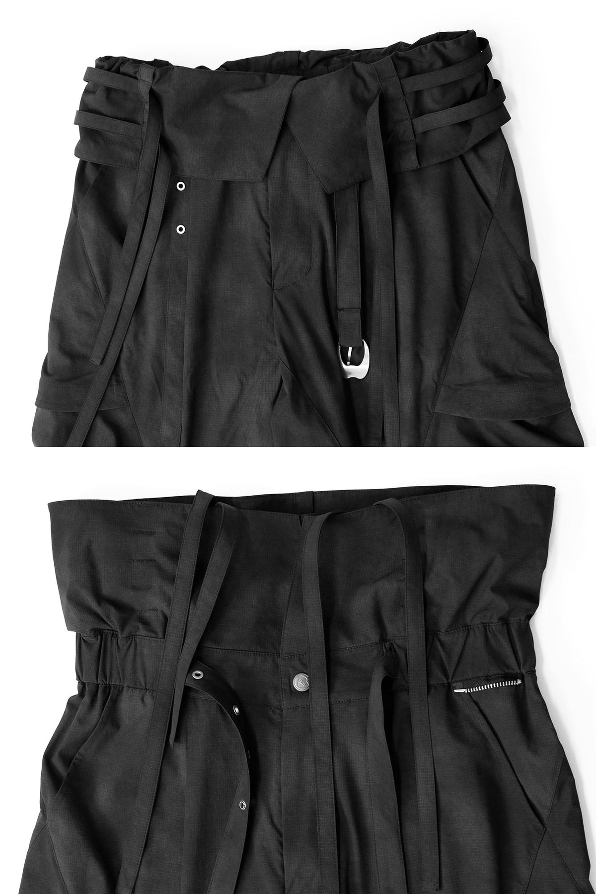 RELABEL Detachable Ruched Inverted Waist Cargo Pants