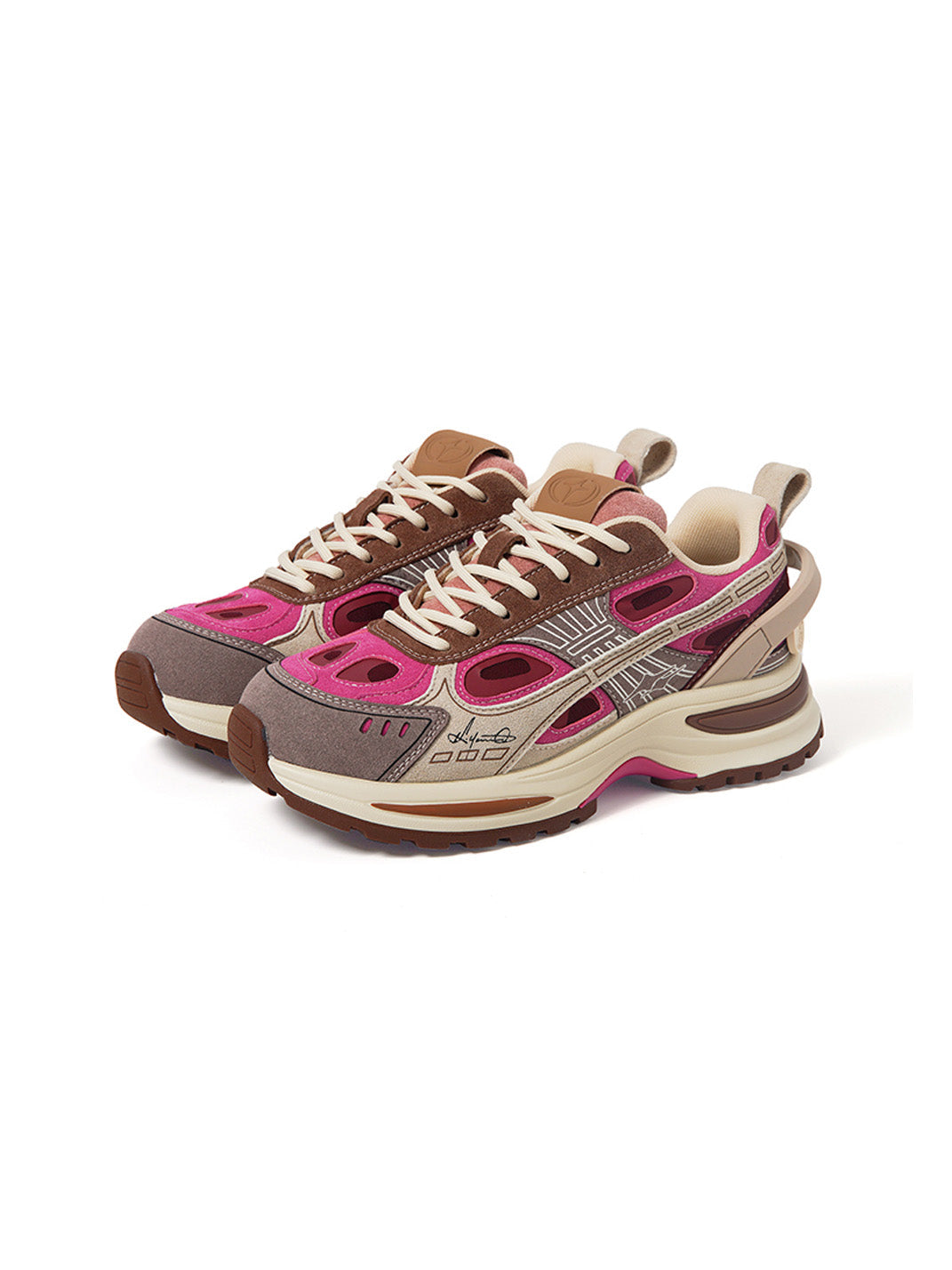 Color-Block Chunky Platform Running Sneakers
